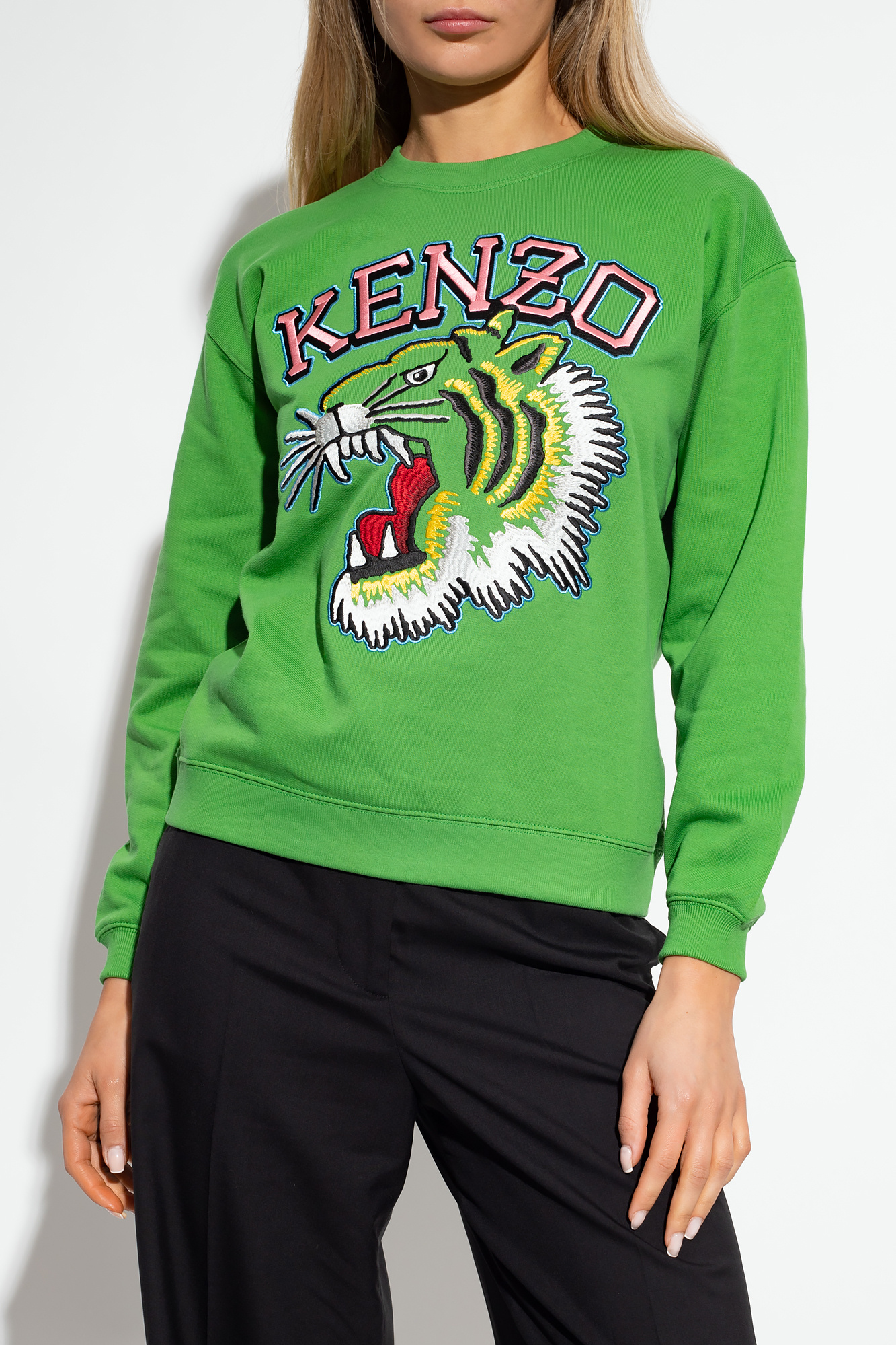 Kenzo green hot sale tiger sweatshirt